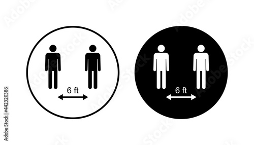 Social distance icon set. social distancing icon. self quarantine sign