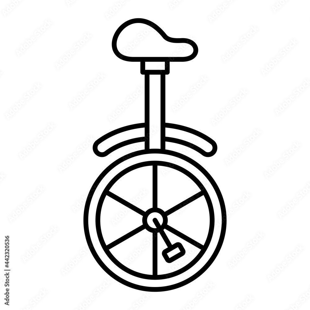 Vector Uni Cycle Outline Icon Design Vector Uni Cycle Outline Icon Design