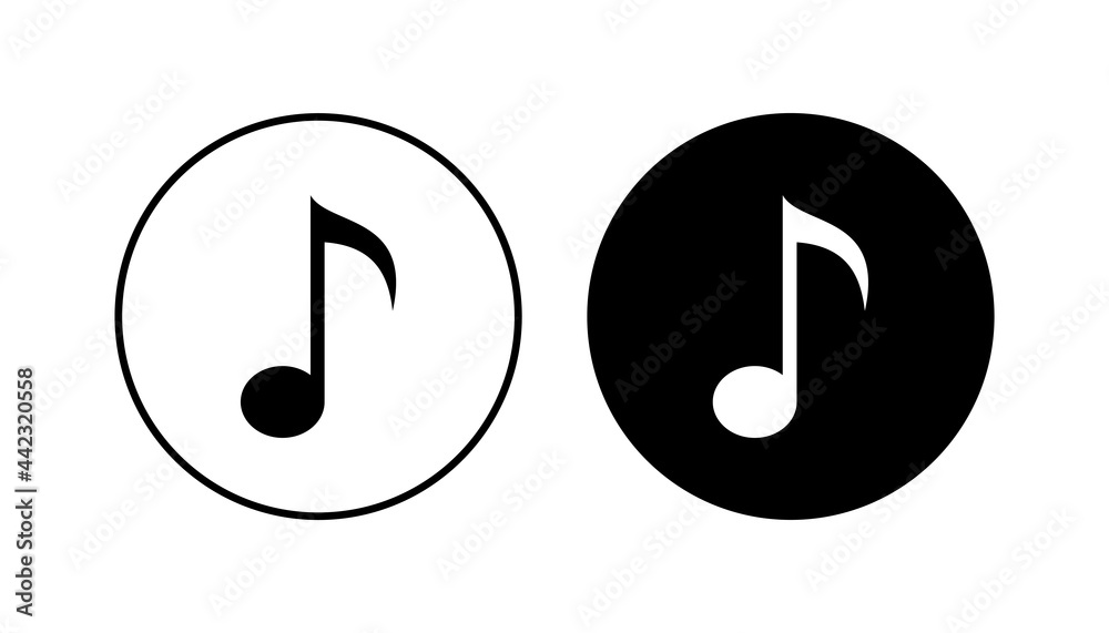 Music icon set. note music icon vector Music icon set. note music icon vector