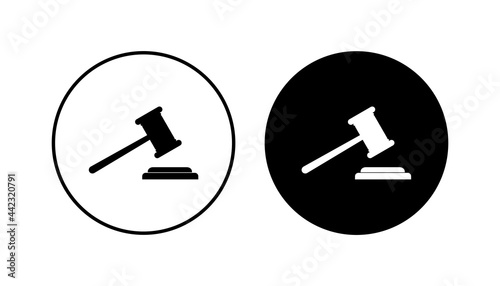 Gavel icon set. judge gavel icon vector. law icon vector. auction hammer