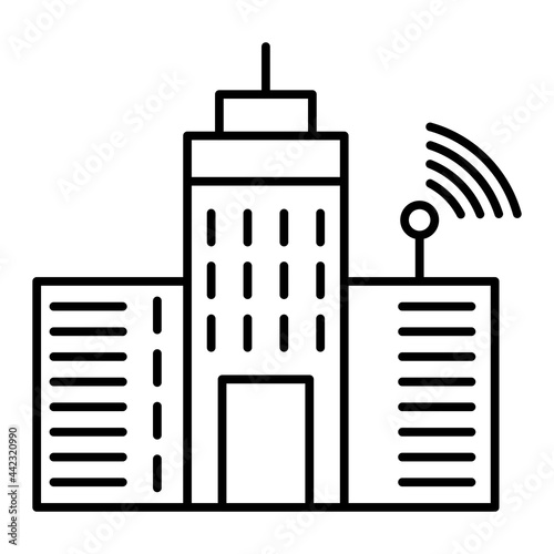 Vector Smart City Outline Icon Design © Muhammad