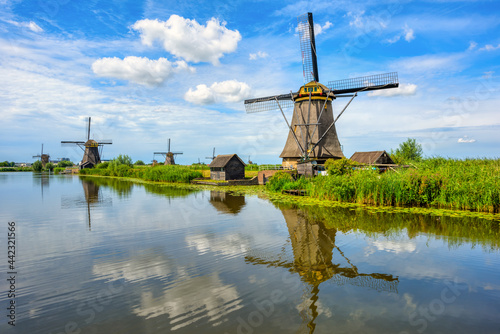 Windmills in Kinderdijk, Holland, Netherlands photo