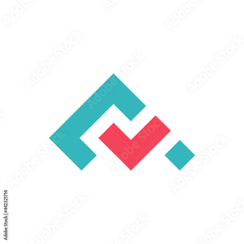 Creative Minimalist Alphabet Letter Mark Initials Monogram Logo CV VC C V Editable in Vector Format