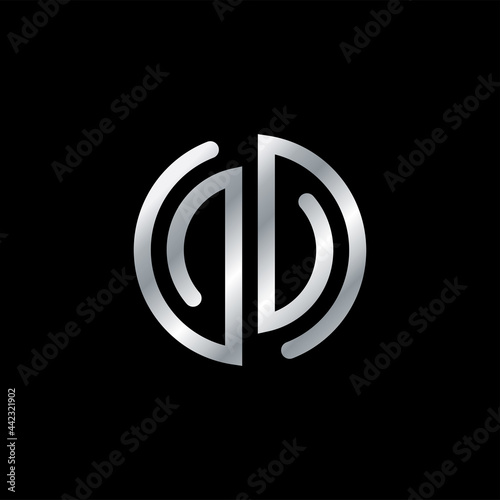 Creative Minimalist Alphabet Initial Letter Mark Monogram Silver Logo GD G D Editable in Vector Format 
