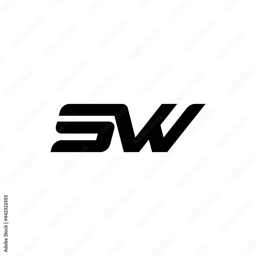 Creative Minimalist Alphabet Initial Letter Mark Monogram Logo SW S W Editable in Vector Format Creative Minimalist Alphabet Initial Letter Mark Monogram Logo SW S W Editable in Vector Format