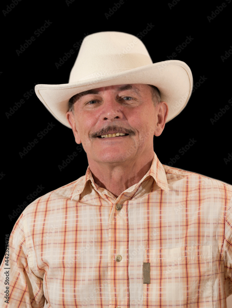 Cowboy in white hat