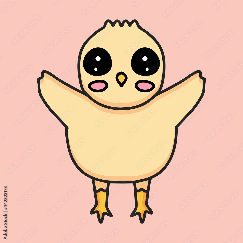 happy baby chicks design vector with cartoon style 