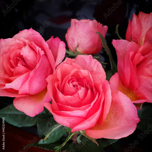 Beautiful bouquet of delicate pink roses