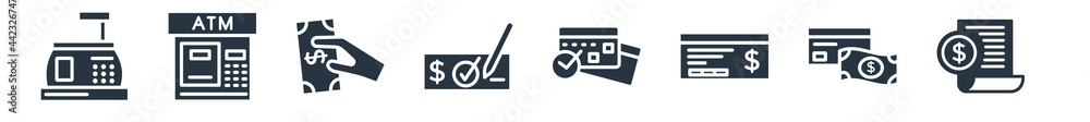 payment filled icons. glyph vector icons such as taxes, financial, cheque, debit payment, check, payment, atm sign isolated on white background. payment filled icons. glyph vector icons such as taxes, financial, cheque, debit payment, check, payment, atm sign isolated on white background.