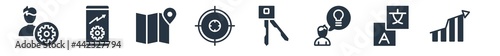 strategy filled icons. glyph vector icons such as growth?, translator?, idea?, key?, target?, placeholder?, smartphone? sign isolated on white background.