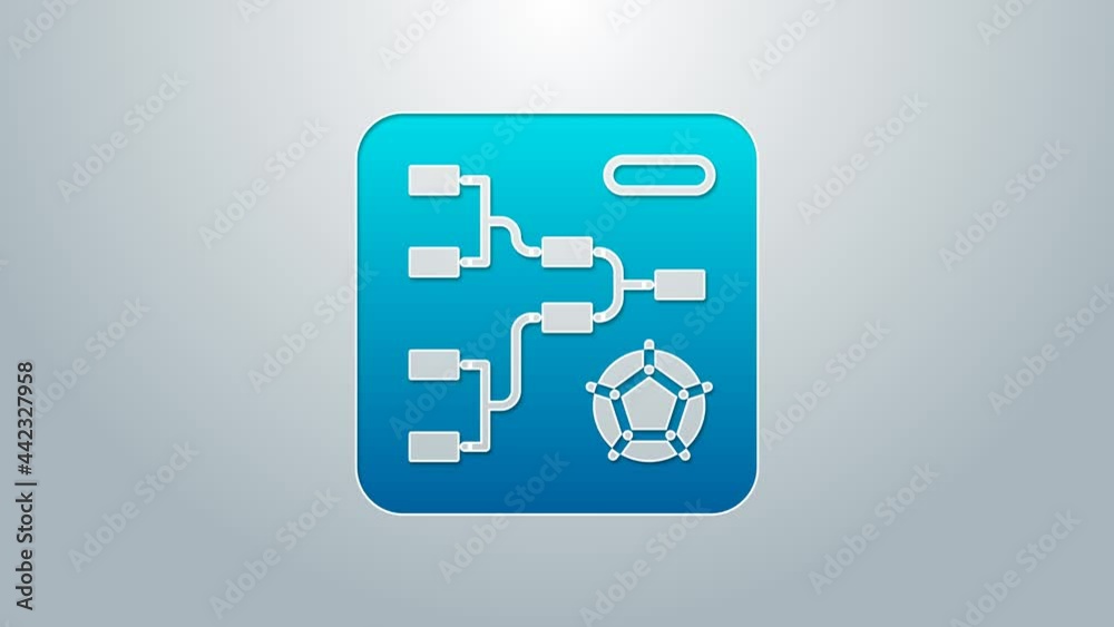 Blue line Results and standing tables scoreboard championship tournament bracket icon isolated on grey background. 4K Video motion graphic animation Blue line Results and standing tables scoreboard championship tournament bracket icon isolated on grey background. 4K Video motion graphic animation