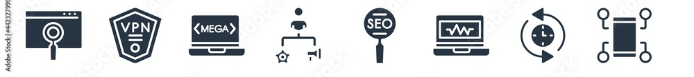 technology filled icons. glyph vector icons such as content curation, uptime and downtime, virtual box, search engine optimization, user-generated content, meta elements, vpn sign isolated on white technology filled icons. glyph vector icons such as content curation, uptime and downtime, virtual box, search engine optimization, user-generated content, meta elements, vpn sign isolated on white