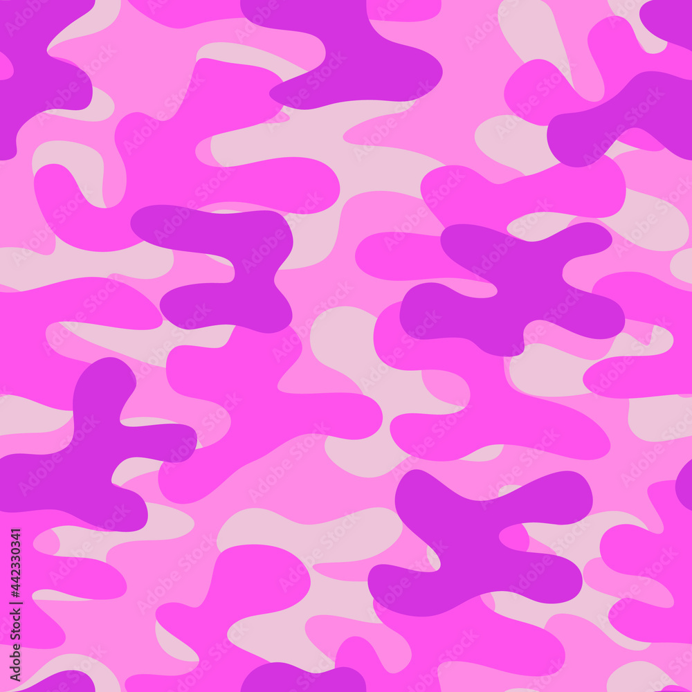 Seamless pink pattern, army camouflage. Military print for clothing. Pattern.