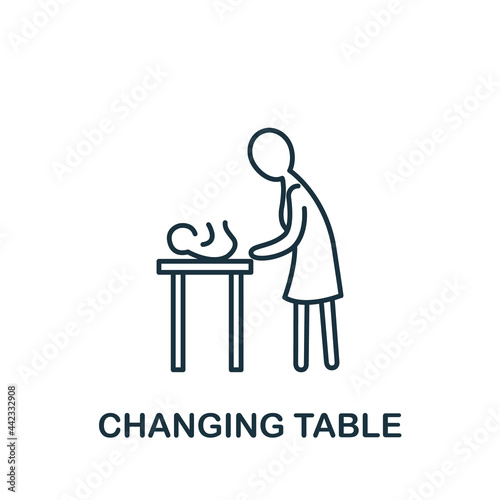 Changing Table icon from baby things collection. Simple line element Changing Table symbol for templates, web design and infographics © Mariia