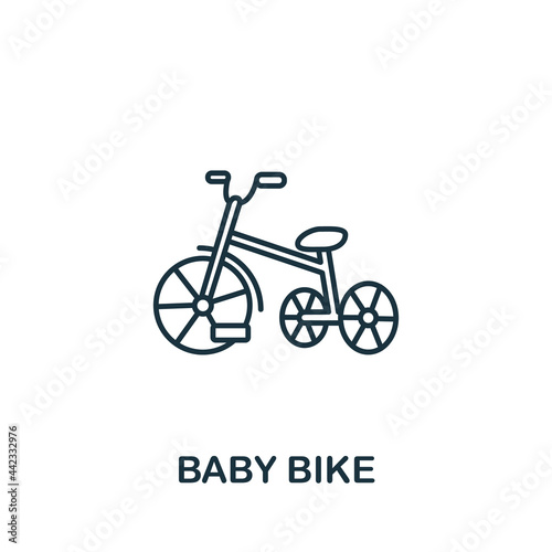 Baby Bike icon from baby things collection. Simple line element Baby Bike symbol for templates, web design and infographics