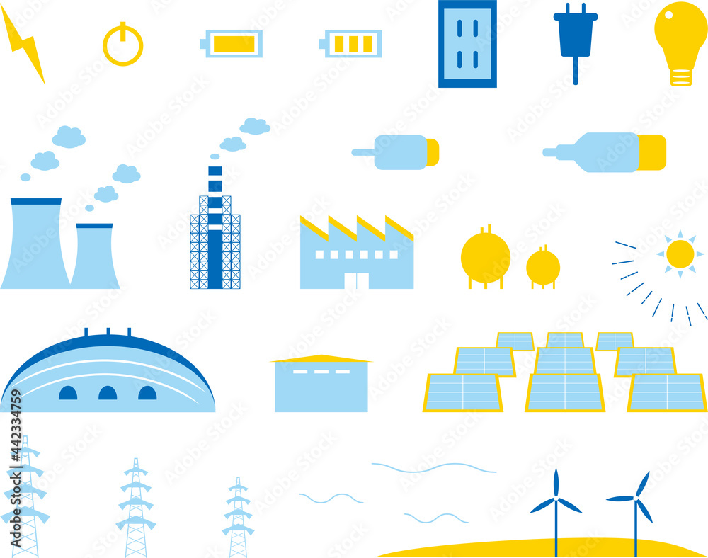 Obraz premium 電力 発電 アイコン素材集