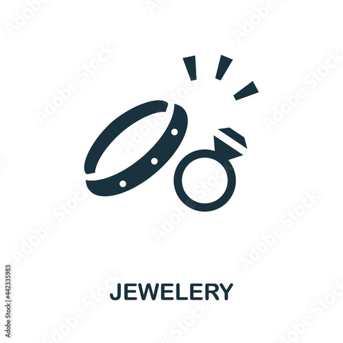 Jewelery icon. Monochrome simple Jewelery icon for templates, web design and infographics