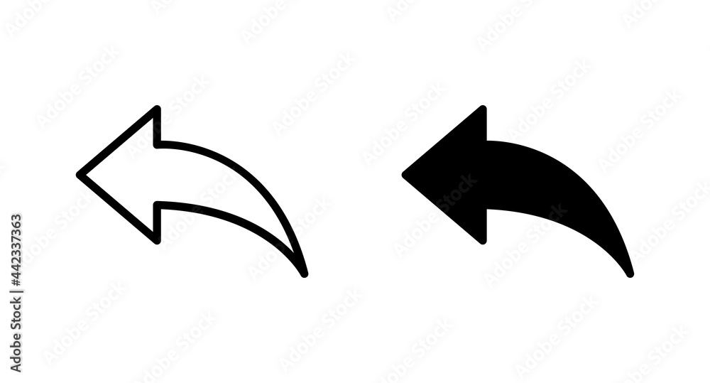 Back icon vector for web, computer and mobile app Back icon vector for web, computer and mobile app