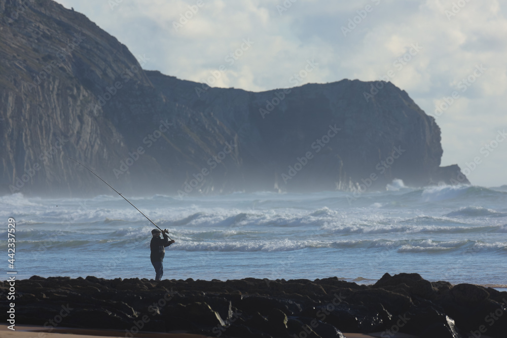 Portugiesisches Meer, Atlantik, Wellen, Wasser, Küste, Felsen Portugiesisches Meer, Atlantik, Wellen, Wasser, Küste, Felsen
