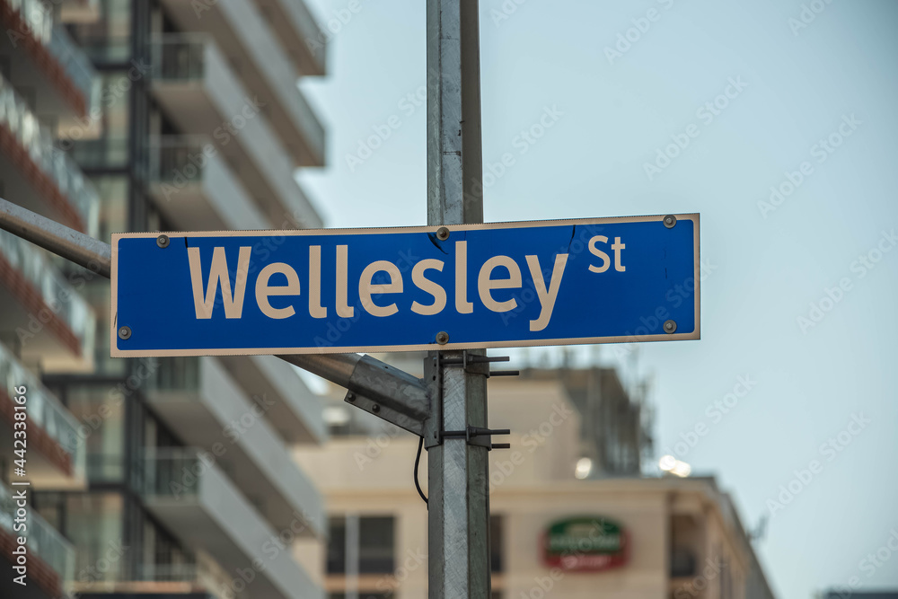Obraz premium The Wesley Street sign