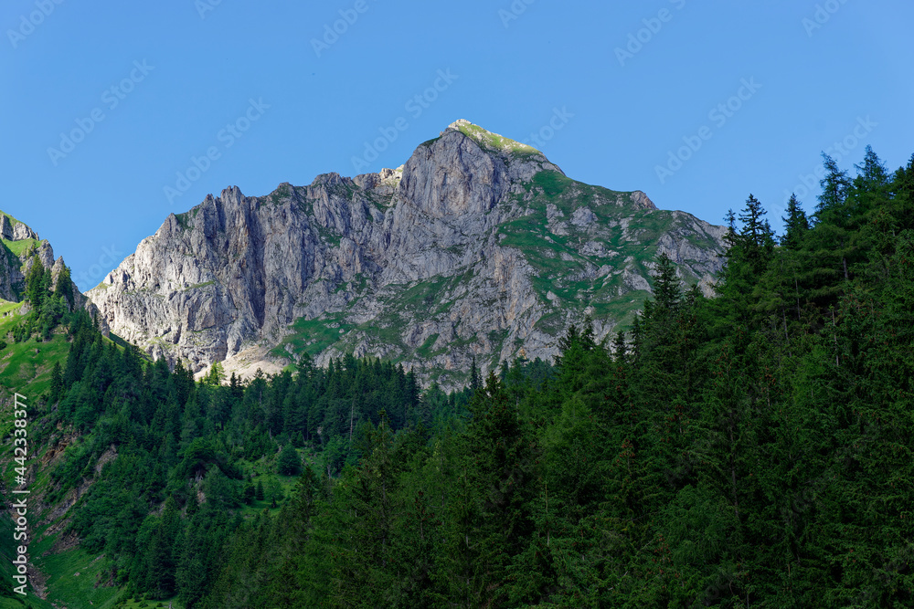 sunset in the austrian mountains