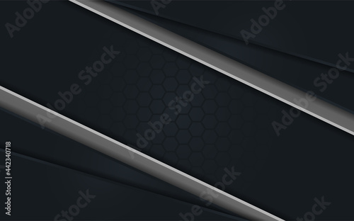 Abstract dark background with line grey. Long Horizontal Background Design. Usable for Background, Wallpaper, Banner, Poster, Brochure, Card, Web, Presentation