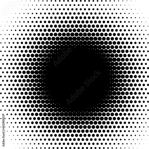 Radial Halftone pattern circles fade round matrix point burst gradient
