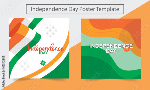 Happy Independence day India, Vector illustration, Flyer design. Greeting Card with brush stroke background.