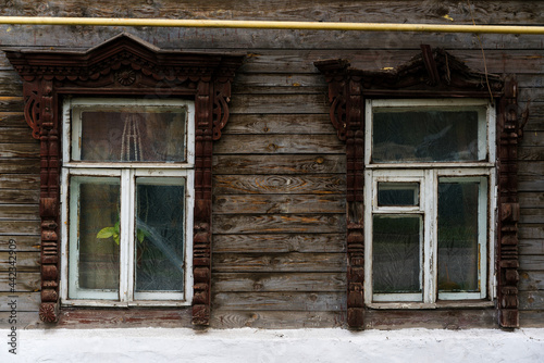 Wooden architecture of Murom  a city in Russia. 