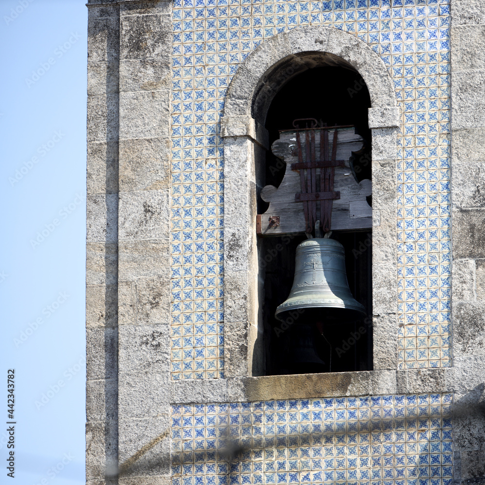 Obraz premium Kirche, Glocke, Portugiesische Fliesen, Mediteranes Ambiente, Azulejos