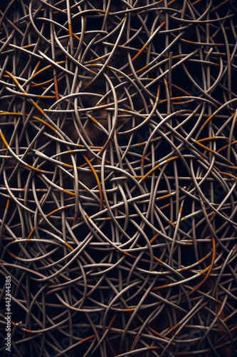 Patterns of wood rattan weaving in furniture making