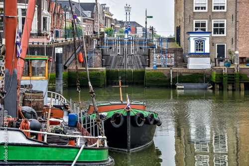 The maritime character of Maassluis can be seen everywhere, especially in and around the historic city centre. Netherlands, Holland, Europe photo
