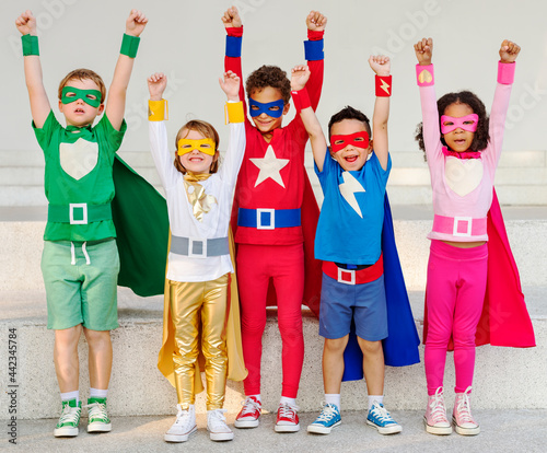 Canvas Print Superhero kids with superpowers