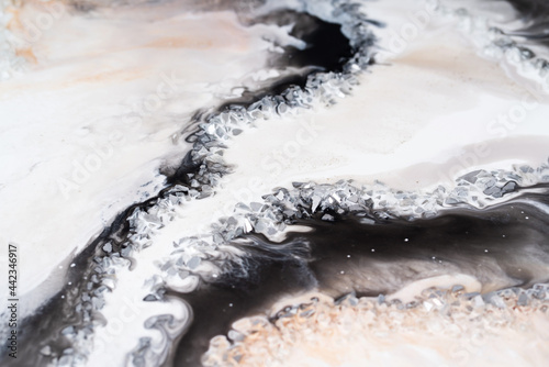 Abstract marble texture background in Fluid Art style. © Vita Monart