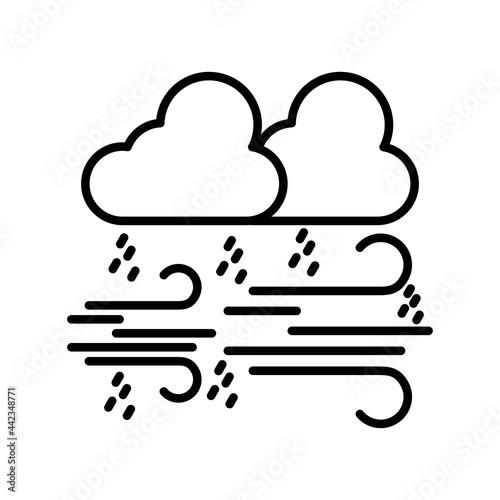 Heavy Rain Vector Line Icon Design