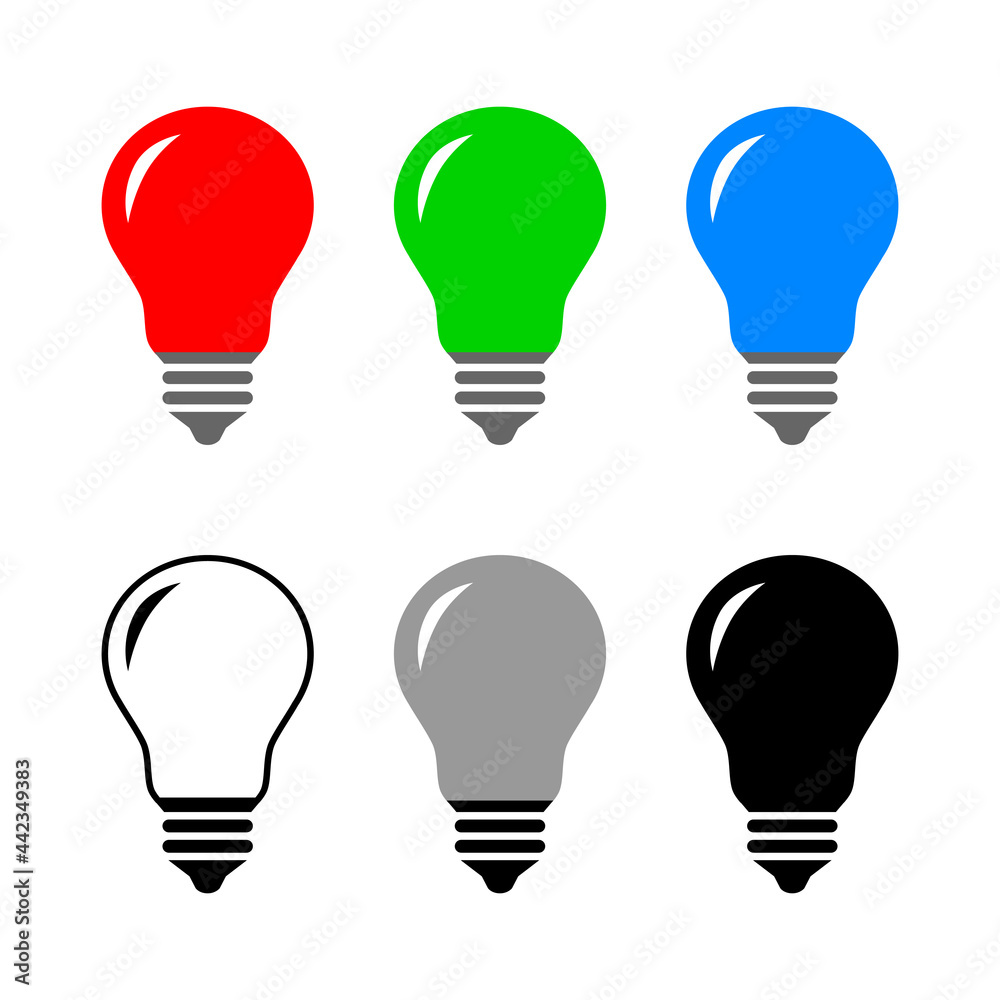 Lightbulb vector icon on white background