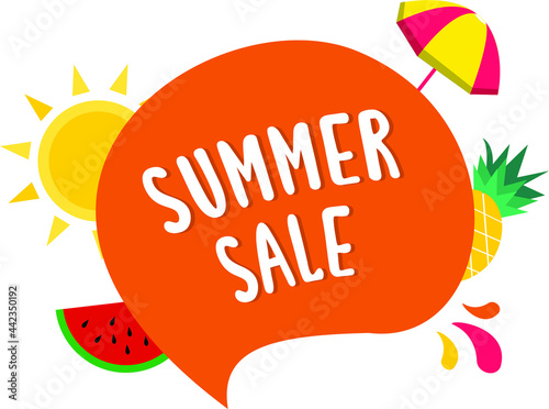 Summer sale banner vector Illustration orange banner template