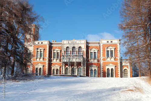 Bykovo manor in the Ramenskoye district of the Moscow region in winter. Russia