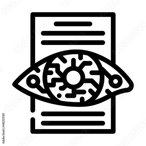 digital eye kyc line icon vector. digital eye kyc sign. isolated contour symbol black illustration
