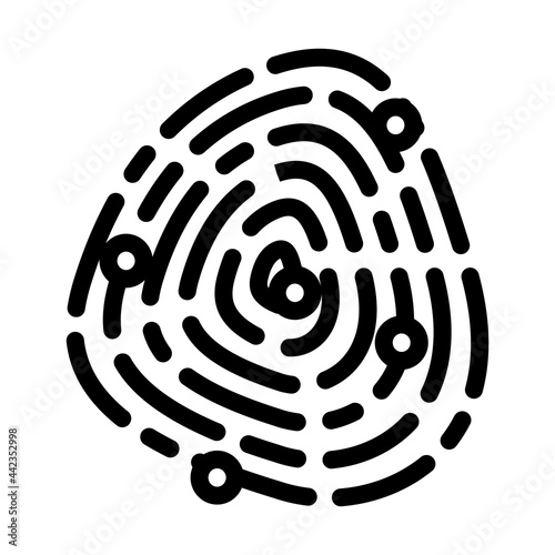 fingerprinting client kyc line icon vector. fingerprinting client kyc sign. isolated contour symbol black illustration