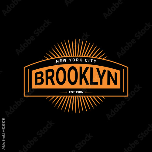 Brooklyn writing design, suitable for screen printing t-shirts, clothes, jackets and others