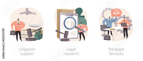 Legal outsourcing abstract concept vector illustrations.