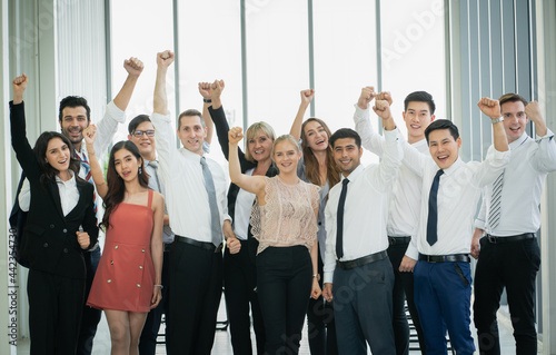 group of successful business people standing together 