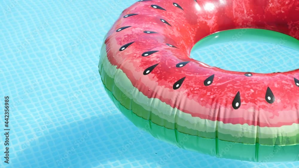 ring float watermelon in the swimming pool