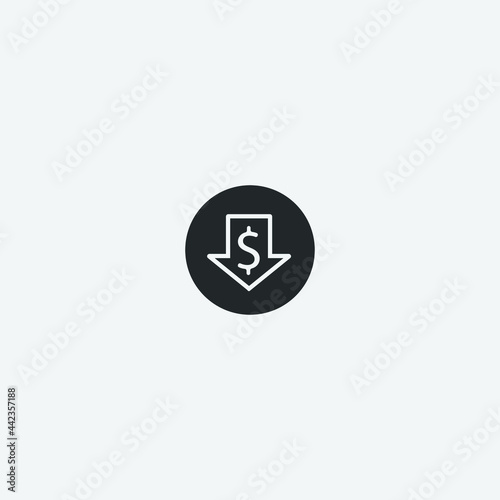 Free Download Decline vector icon illustration sign - GFXLoad