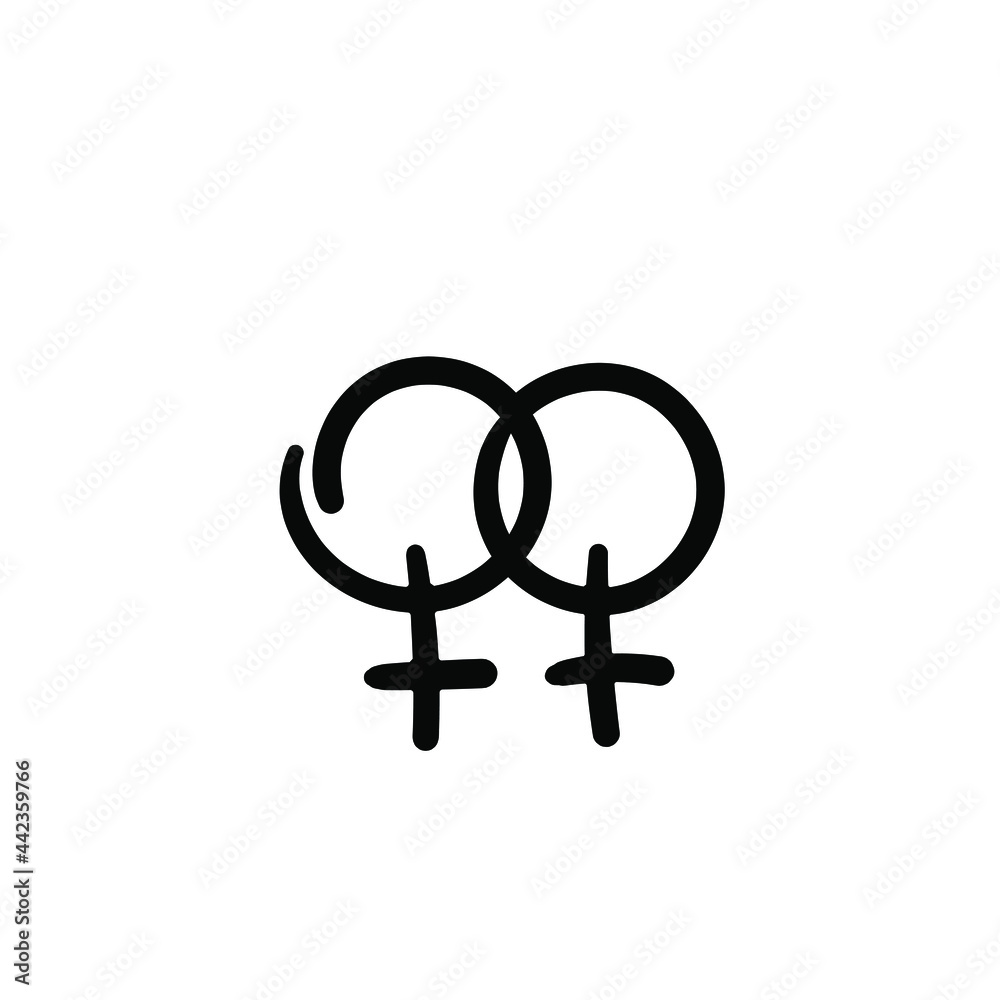 Hand drawn lesbian symbol. Simple vector icon Hand drawn lesbian symbol. Simple vector icon