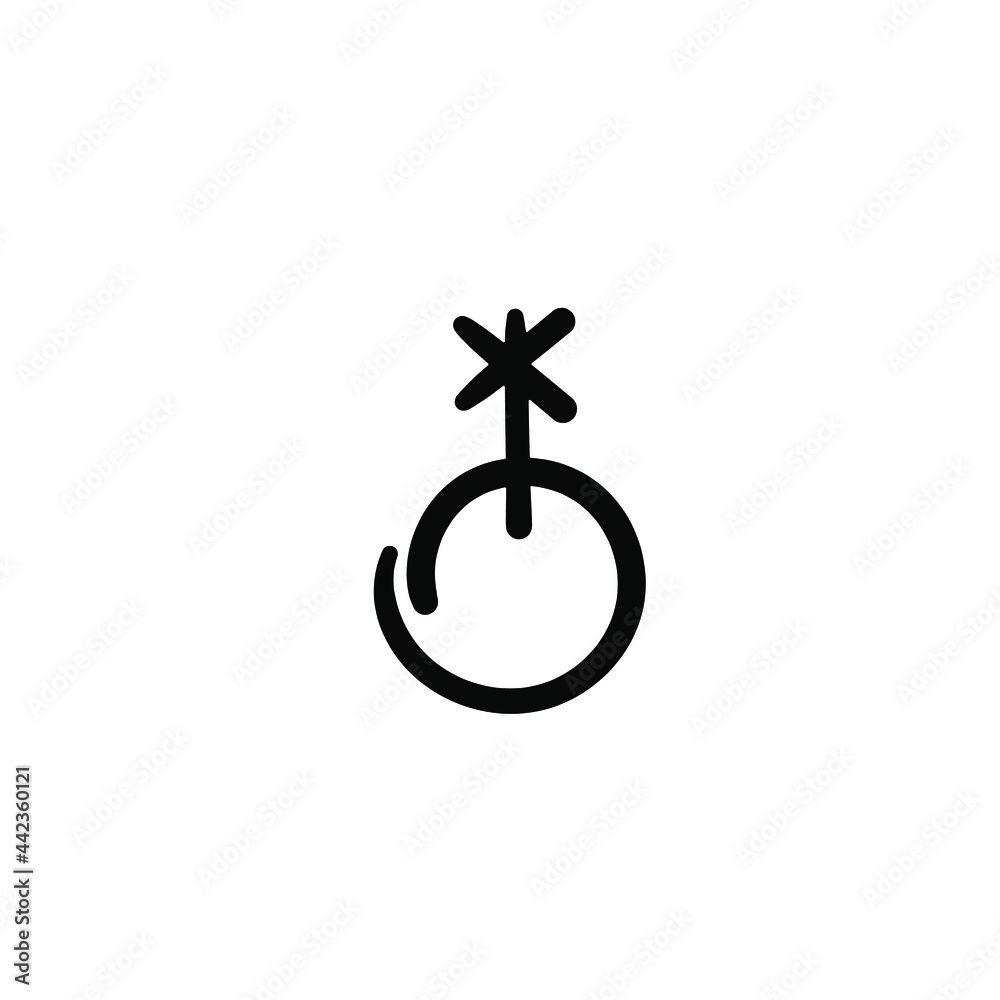 Hand drawn nonbinary symbol. Simple vector icon Hand drawn nonbinary symbol. Simple vector icon