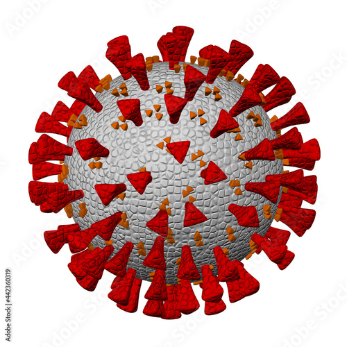 White and red coronavirus.