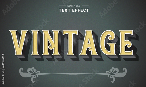 Editable text style effect - Retro Vinatge text style theme.