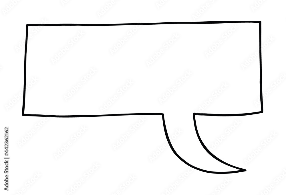 Cartoon vector illustration of blank speech bubble